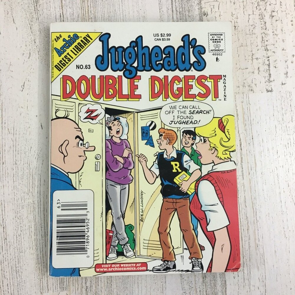 Jughead Double Digest Magazine #63 Archie Comics Book Vtg 1999 John L Goldwater